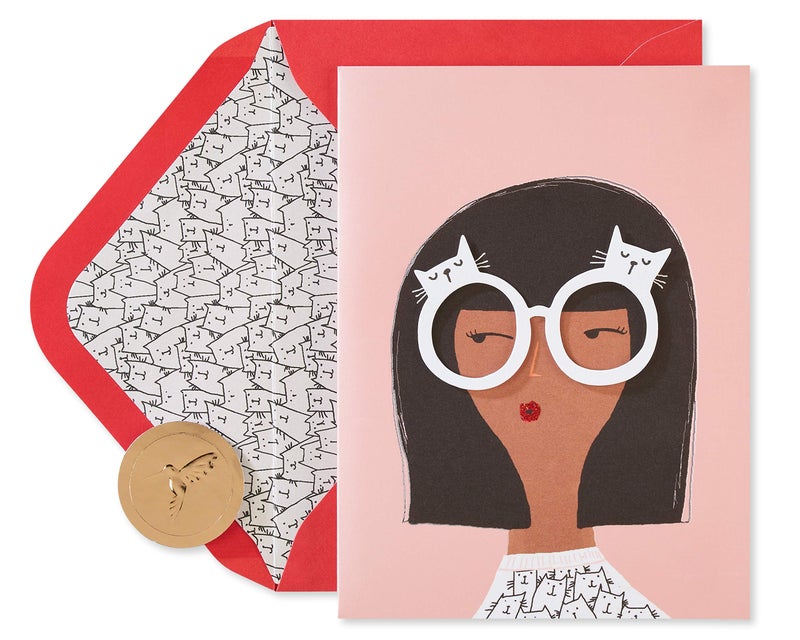 Papyrus Blank Card for Her (Cat Glasses) - Image 1